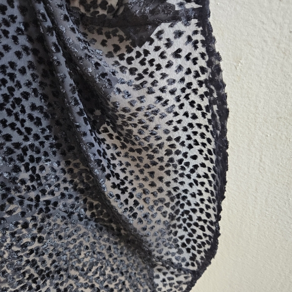 Robert Rodriguez Pauline Burnout Velvet Top Black Sheer Ruffled Sleeves size 4 - Picture 7 of 10